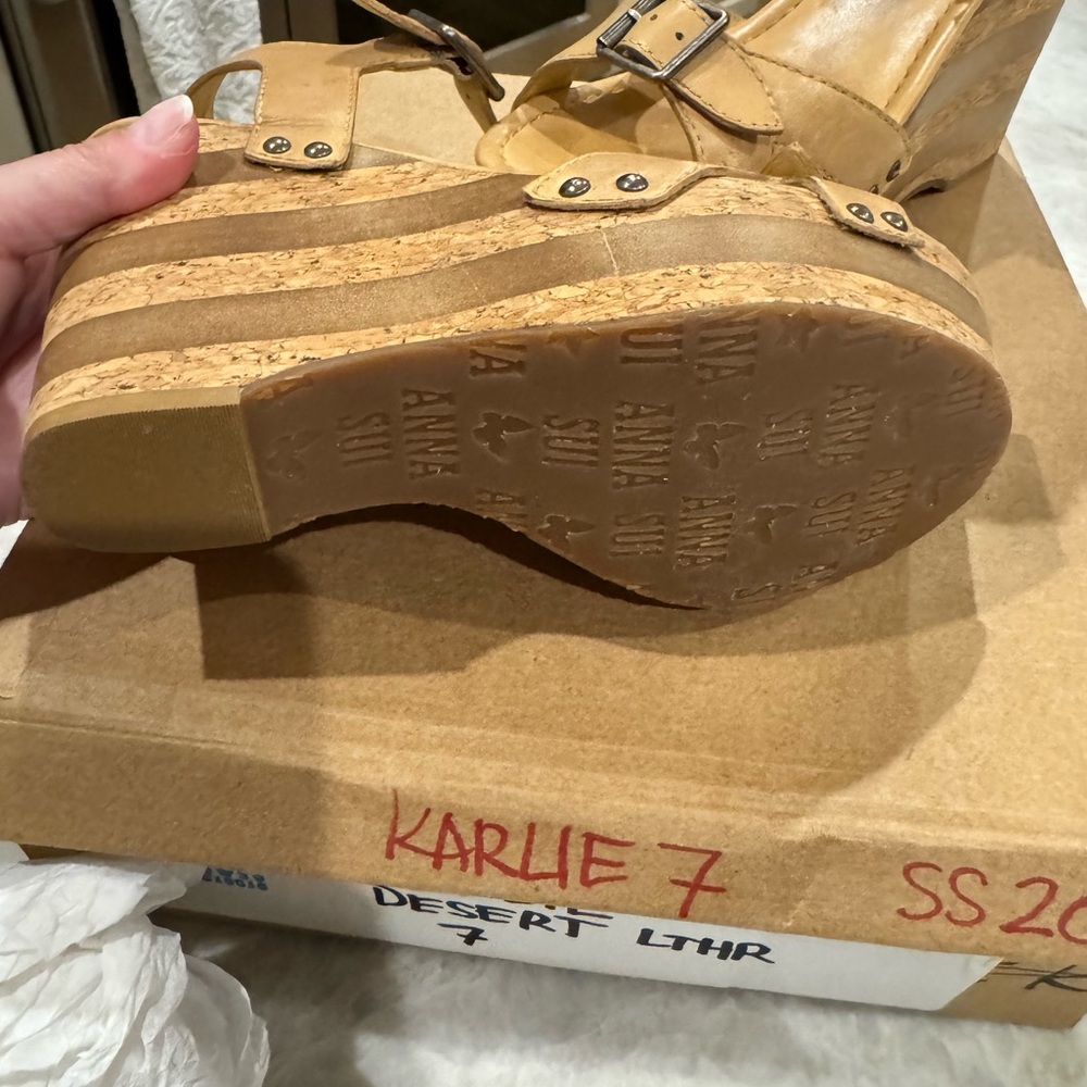 Anna Sui // Karlie Platform Sandals, Desert Tan - Picture 6 of 15